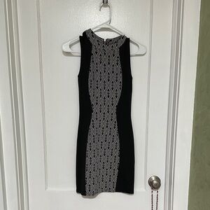 H&M Black and White Patterned Mini Dress
